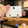 Hazte Rico al Instante~ Pendientes Colgantes Festivos Rojos Esmaltados Calados de Moneda y Caballo Mecedora, Pendientes Dorados de Moneda de Cobre y Caballo Pequeño para el Año Nuevo