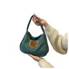 Bolsa de Oso de Dibujos Animados para Mujer Verano Verde Pequeña Fresca Versátil Bolso de Hombro Casual Bordado de Flores Bolso de Mano de Moda