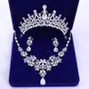 X001 Tocados para Novia Joyería Corona Set de Tres Piezas Set de Collar y Pendientes de Boda Nuevo Estilo Europeo y Americano Boda