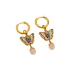 Originales Nuevos Pendientes de Mariposa con Gota de Aceite de Moda de Lujo Ligero Estilo Chino Temperamento Exquisito de Gama Alta Nicho Retro Versátiles
