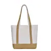 Bolsa de lona de dos tonos de 16 oz, bolsa de compras de gran capacidad, bolsa de lona tipo tote, bolsa para mamás, bolsa de viaje para maternidad, bolso de mano