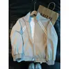 Chaqueta retro americana de rayas con cuello mao, moderna de otoño para hombre, elegante, de corte holgado, casual, versátil y de alta calidad, prenda de abrigo para parejas