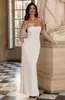 Comercio Exterior Amazon Modelo Nuevo 2026 Vestido de Gala de una Sola Manga sin Tirantes Color Sólido sin Mangas Largo hasta el Suelo con Cintura Ceñida Corte Recto para Banquetes
