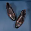 Zapatos de Cuero de Tres Juntas para Hombre, Calzado Formal de Negocios, Zapatos de Piel Genuina de Suela Blanda con Punta Fina, Zapatos Oxford Británicos para Novio, Estilo Caballero