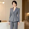 Conjunto de Traje de Pantalón Ancho Negro Nuevo Otoño/Invierno 2026 Estilo Diosa Profesional Traje para Salón de Belleza Hotel Ropa de Trabajo
