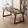 Escritorio de oficina ligero, escritorio de computadora moderno, escritorio doble largo de escritorio, escritorio simple para escribir para uso doméstico de estudiantes, banco de trabajo