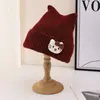 Bonito Gorro de Punto Adelgazante con Protección para las Orejas, Gorro Cálido con Parches de Orejas de Gato, Gorro de Punto de Color Sólido para Otoño e Invierno