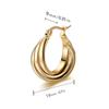 Pendientes de moda simples de acero inoxidable chapado en oro de 18K de venta caliente trenzados de tres hilos pendientes cruzados multicapa unisex pendientes