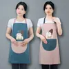 Estilo Fino Lavable 2023 Nuevo Delantal de Cocina Doméstico para Hombres y Mujeres Impermeable y a Prueba de Aceite Delantal de Cintura Rosa Media Cuerpo