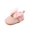 Zapatos para Bebé de 0-1 Año Estilo Nuevo Color Sólido Lazo de Perla Zapatos para Bebé Suela de Goma Suave Zapatos para Antes de Caminar