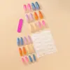 Outono e Inverno Novos 224 Peças de Doces Gradiente Unhas Longas Escada Unhas Prontas Unhas Usáveis
