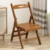 Silla Plegable Taburete Exterior Balcón Bambú Madera Maciza Portátil Pesca Taburete Hogar Mesa Pequeña Silla Ocio Silla con Respaldo