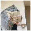 Bolso Pequeño Casual, Ligero y Sencillo para Mujer, Modelo Nuevo para Salir, Bolso Cuadrado Pequeño para Teléfono Móvil, Bolso de Hombro Cruzado de Lona al por Mayor Transfronterizo
