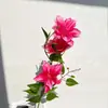 Flores Artificiales Rojo Rosa, Flores Falsas Rojo Rosa para Decoración de Pasillos en Salones de Bodas, Venta al por Mayor para Eventos de Boda
