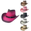 Sombrero de Paja Vaquero Clásico Popular Transfronterizo de Amazon Moda Europea y Americana para Hombre y Mujer Sombrero de Paja con Copa Dura para Protección Solar