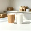 Vasos de Papel Espesos para Té con Leche y Café, Desechables al por Mayor, 4 oz, Doble Capa, Cartulina Blanca, Papel Kraft, para Bebidas Calientes, Vasos de Papel Huecos, Personalizables