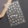 Pegatinas Transfronterizas para Uñas Nuevas Estampado en Caliente Hoja de Arce Francesa Mariposa Flor Brillo Plata Pegatina Adhesiva para Uñas Uña