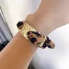 Pulsera de Bufanda de Seda con Estampado de Leopardo Texturizado Estilo Retro Americano para Mujer Moda Europea y Americana Nicho Dulce y Fresco Estilo Sexy Joyería de Mano Personalizada