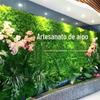 Simulação de fábrica parede de flor verde decoração de interior de parede de planta musgo simulação de gramado retardador de chama parede de planta