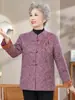Roupas de outer wear de outono e inverno para mulheres de meia-idade e idosas, roupas estilosas de vovó, blusas plus size de caimento solto para mães, roupas para idosos