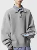 Sudadera con capucha de retazos de dos piezas falsas retro con solapa para hombre, otoño, marca de moda, holgada, para pareja, casual, diseño perezoso, parte superior