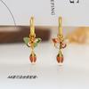 Original Nova Moda Chinesa Retro Borboleta Tulipa Cor Gota Brincos de Óleo Alto Sentido Nicho Estilo Nacional Brincos para Mulheres