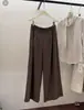 Pantalones de Lino Holgados y Relajados de Cintura Alta Rectos de Pierna Ancha Kaiyu Shangqiu para Mujer con Figura de Pera, Pantalones Largos Holgados y Adelgazantes