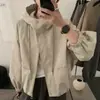 Tiro real Otoño Nuevas Llegadas Ropa de Mujer Coreana Dongdaemun Alta Calidad Estilo Coreano Con Capucha Cremallera Exterior Tendencia Cordón Chaqueta Corta