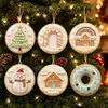Brinquedo de Encaixar Árvore de Natal Enfeite Decoração Acrílico Madeira Pintura Diamante Artesanal DIY Etiqueta Pendurável Enfeite
