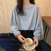 Camiseta de Manga Larga con Mangas de Linterna, Suéter Holgado Estudiante para Mujer, Camisa Básica de Moda, Nuevo Estilo Coreano Otoño 2026