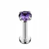 Acero Inoxidable Rosca Interna Piercing de Lengua Piercing de Labio Joyería de Zirconia Transfronterizo Más Vendido Accesorios para Piercings Corporales Directo del Fabricante