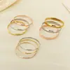 Pulsera de Oro Joyería de Mano Transfronteriza Europea y Americana Moda de Galvanoplastia de Gama Alta Acero Inoxidable Pulsera DIY para Damas Joyería al por Mayor