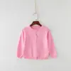 Novedad Estilo Ins Suéter de Primavera y Otoño Color Caramelo Cárdigan Color Sólido Cárdigan Pequeño Ropa Exterior para Niños Suéter de Algodón