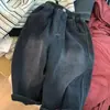 Jeans grosso forrado com fleece para meninos, novo estilo 2025, infantil, alta rua, retrô, lavado, versátil
