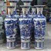 Vaso Decorativo de Cerámica Pintado a Mano Color Bajo Esmalte Porcelana Azul y Blanca Paisaje Ramas Enredadas Florero Grande de Pie Botella Guanyin Adornos Grandes