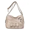 Bolsa Transversal Feminina Nova Transfronteiriça, Bolsa Feminina da Moda para Meia-Idade, Bolsa de Ombro Versátil de Couro Macio com Grande Capacidade e Múltiplos Compartimentos