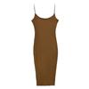 Vestido tipo tubo con tirantes de hilo, estilo sexy de las Kardashian Yi Mengling, para mujer, con falda adelgazante sin espalda