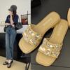 Sandalias de Verano 2025 de Moda para Combinar con Todo, Nuevas, de Nicho, Francesas, Zapatillas para Mujer con Sentido de Diseño Retro