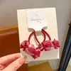 Cuerda para el pelo con lazo rojo para bebé, Goma para el pelo infantil, No daña el pelo, Lindo Conejo, Cuerda para la cabeza de niñas