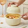 Vajilla de Cerámica Estilo Crema con Esmalte Bajo, Procesada y Personalizada, Platos de Alto Valor para el Hogar de Lujo Ligero, Platos, Tazones y Juegos de Palillos