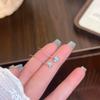 Pendientes de Línea de Oreja de Flor Esmaltada Iris Azul Fresco Pequeño Super Hada Estilo Mori Dulces Elegantes Pendientes Combinables para Mujeres