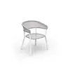 Silla de ratán moderna minimalista para patio exterior, proyecto de balcón, silla de ratán impermeable y resistente al sol, sofá de respaldo exterior