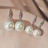 Pendientes de Perla Blanca Australiana Simples y Elegantes de 12-14 mm, Pendientes Colgantes de Perla Blanca Australiana de Lujo Ligero, Ganchos para Orejas, Pendientes de Botón, Suministro al por Mayor