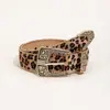 Cinturón Europeo y Americano con Hebilla Estampado de Leopardo para Mujer, Sexy Cinturón Decorativo para Jeans Estilo Y2K Milenio, Cinturón de Moda de Alta Gama para Mujer
