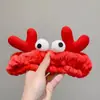 Faixa de Cabelo Fofa com Rosto de Desenho Animado para Lavar o Rosto Feminino Maquiagem Urso Morango Faixa de Cabelo Especial 2024 Nova Faixa de Cabeça Chapéu de Cabeça Cabeça de Sapo