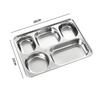 Suministro directo de fábrica plato dividido de arroz de múltiples tamaños para comedor escolar de gran venta plato grueso de acero inoxidable para estudiantes adultos