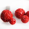 DIY Feito à Mão Miçangas Taiwan Cor Primária Cinábrio Natural Esculpido Miçangas Redondas Miçangas Espaçadoras Bolas de Camélia