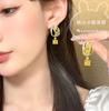 Yao Xiaoxiao Aimai Novos Brincos de Zircônia com Design de Nicho de Orelhas de Trigo Amarelo Goose Brincos de Gota D'água