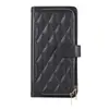 Funda de teléfono con cremallera de cobertura total estilo Chanel para Apple 17Pro iPhone Air/16E/15 con ranura para tarjetas
