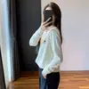 Jaqueta Cardigan de Tricô de Manga Longa com Bordado de Ursinho Novo para Início de Primavera Feminino Solto Suéter Outono/Inverno Top Curto